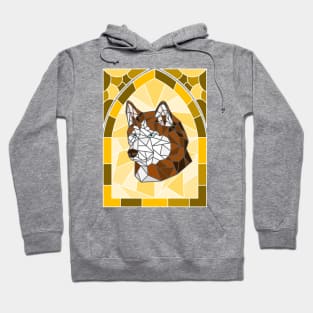 Stained Glass Copper Siberian Husky Hoodie